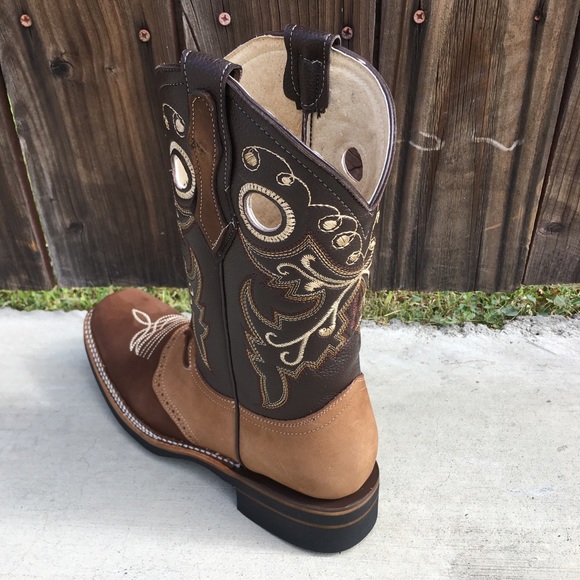 COPY - Mens Cowboy Genuine Leather Square toe Rodeo Boots - Picture 4 of 5